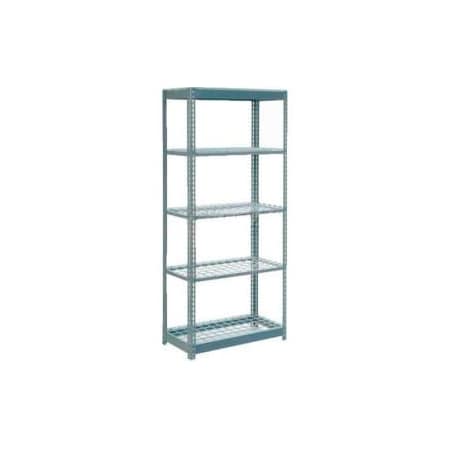 Heavy Duty Shelving 36W X 24D X 72H With 5 Shelves - Wire Deck - Gray